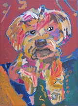 dog portrait painting in acrylics