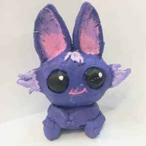 Cute Clay sculpture monster purple & pink