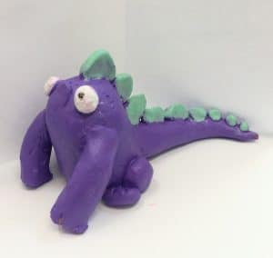 Clay monster in purple & aqua