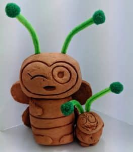 Insects in clay mum & bub with pipe cleaner antennae