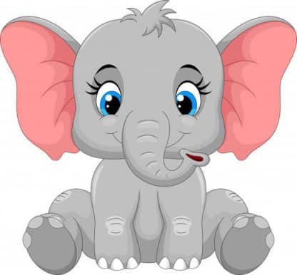 Cute elephant cartoon sitting