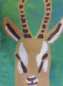 Jungle animal antelope painting on canvas