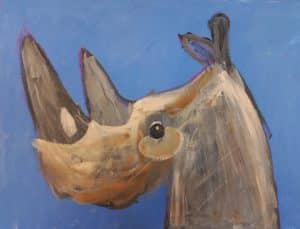 Rhino painting on canvas
