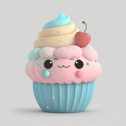 plasticine sculptures, cute cup cake 3D