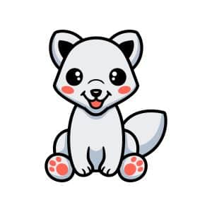 Arctic fox cute cartoon