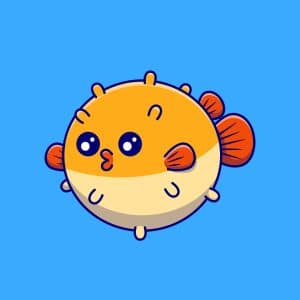 cute puffer fish cartoon