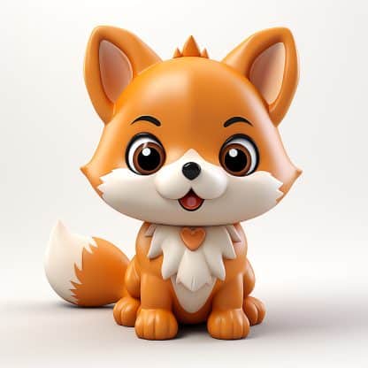 plasticine sculptures, cute fox 3D