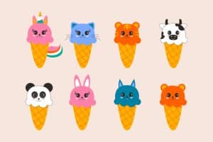 icecreams with animal heads cute