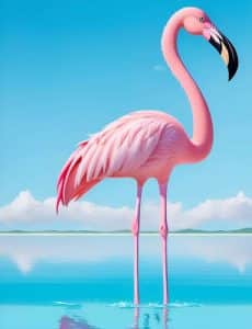Flamingo Painting flamingo in water