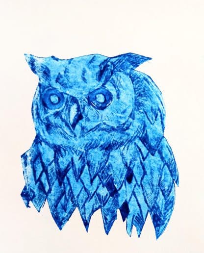 Owl printmaking recycled box plate