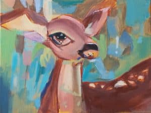 Acrylic painting of deer