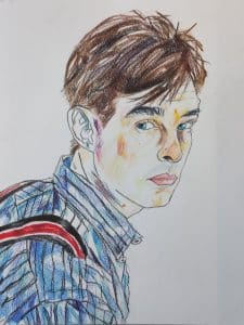 Benedict Cumberbatch 3/4 portrait coloured pencil