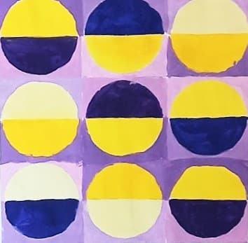Geometric abstract painting gouache