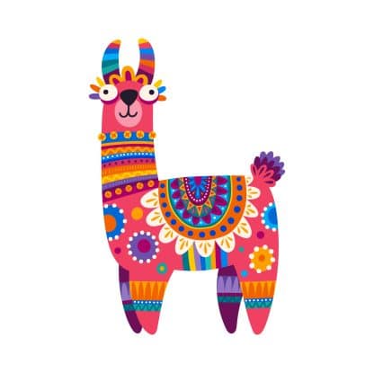 colourful llama design