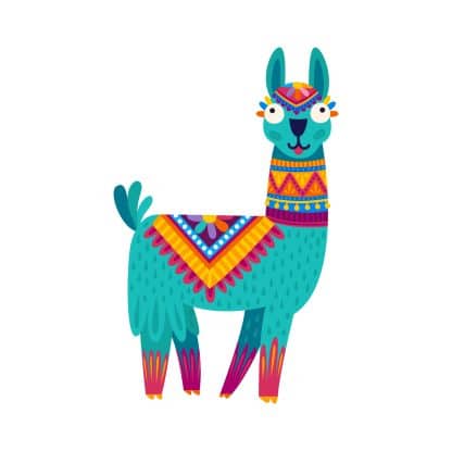 colourful llama design
