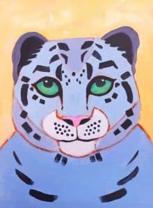 Snow leopard acrylic painting