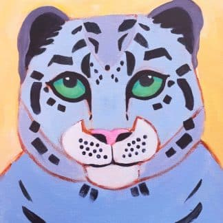 Snow leopard acrylic painting