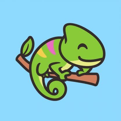 cute chameleon cartoon