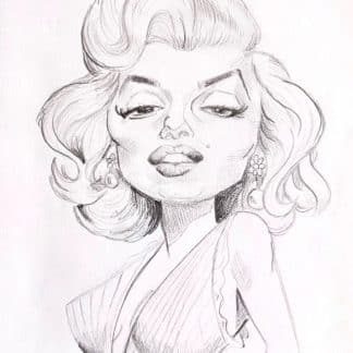 Caricature Marilyn Munroe pencil
