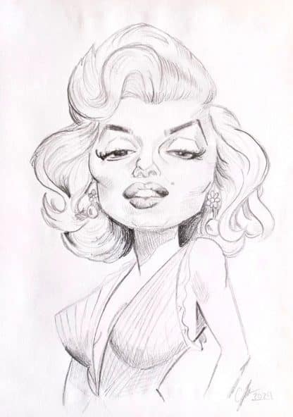 Caricature Marilyn Munroe pencil