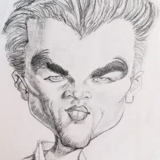 caricature in pencil Leo Decaprio