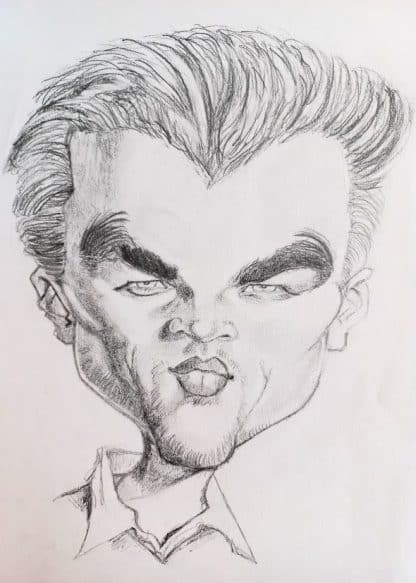 caricature in pencil Leo Decaprio