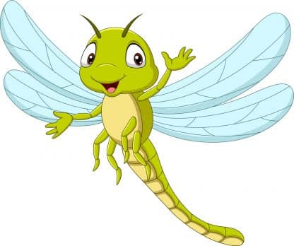 Happy dragonfly cartoon