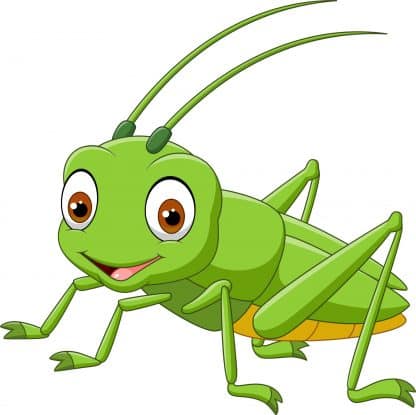 happy grasshopper cartoon