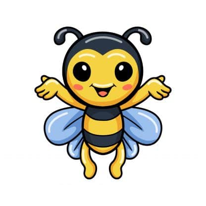 Happy cartoon bee