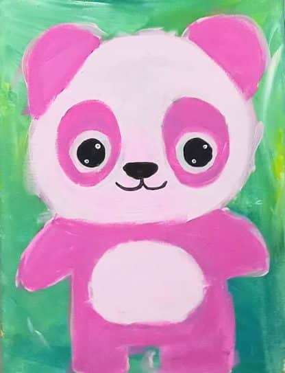 Art just for fun, panda painting on canvas