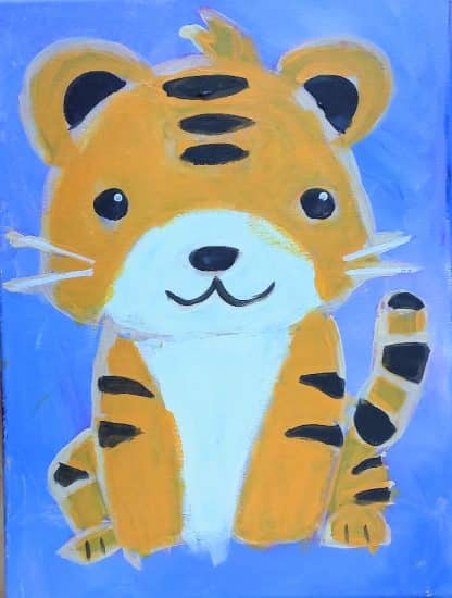 Art just for fun, cute tiger painting