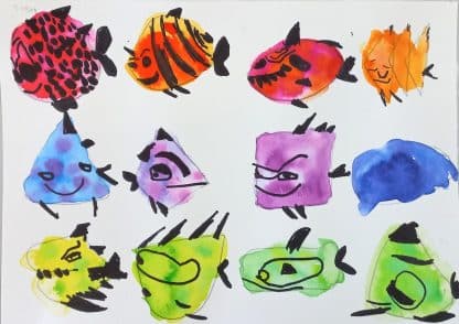 Art just for fun, ink painting fish