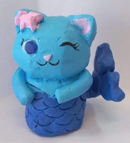 Art just for fun, purrmaid clay sculpture