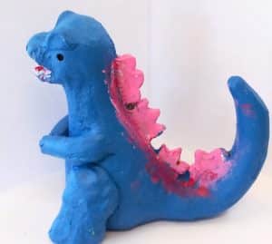 Art just for fun, clay godzilla