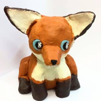 Art Just For Fun Fox clay sculpture