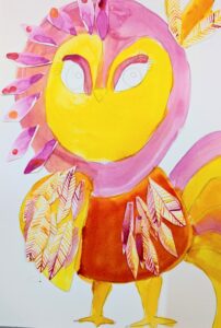 4. CUTE OWLS IN INK, 5-8yrs, Tuesday 1.30pm-4.30pm, 14th January, 2026