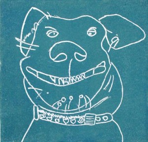 Smiling Dog Relief Print